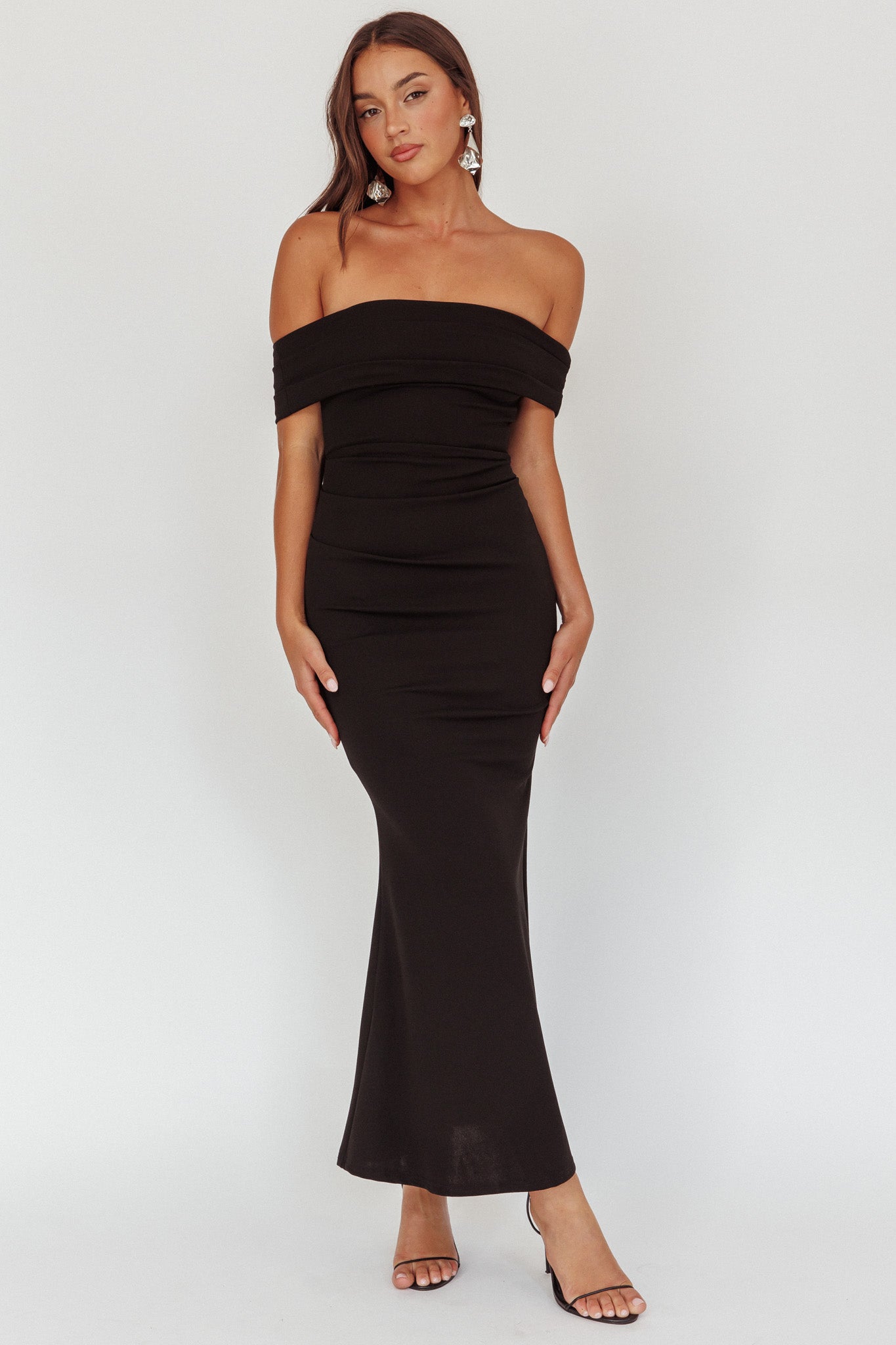 Dancing Queens Bow Back Maxi Dress Black by Selfie Leslie Australia