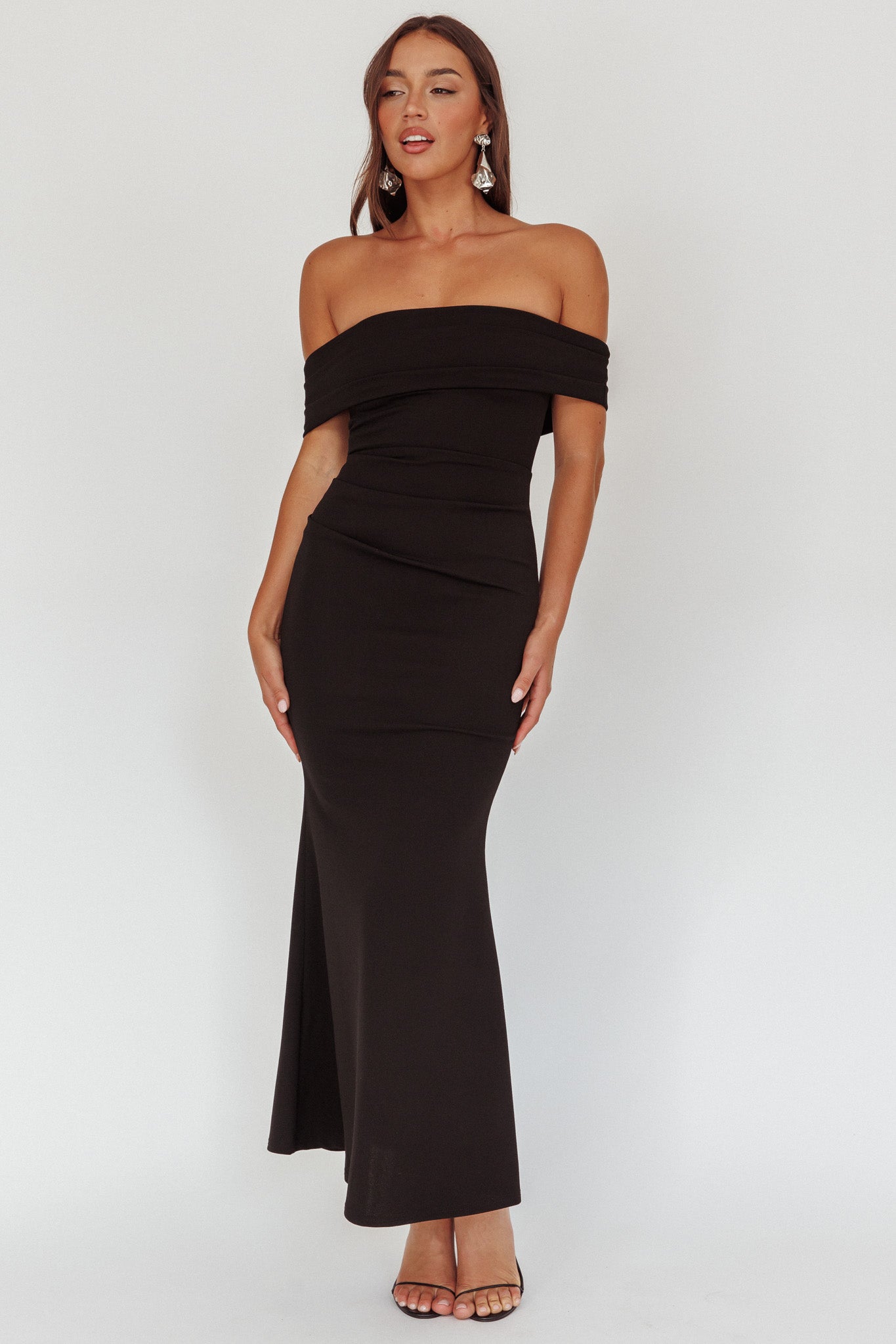 Dancing Queens Bow Back Maxi Dress Black by Selfie Leslie Australia