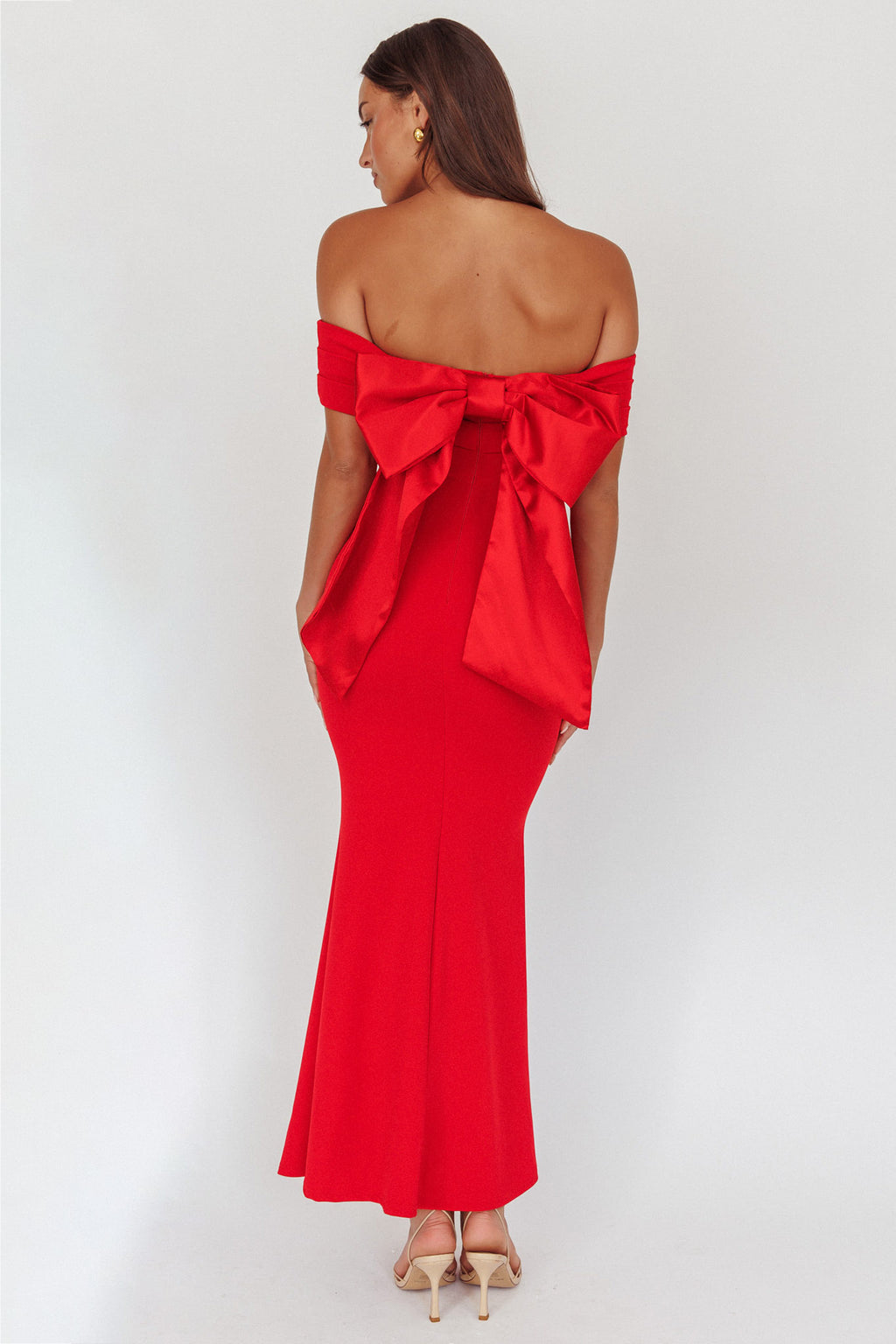 Dancing Queens Bow Back Maxi Dress Red by Selfie Leslie Australia