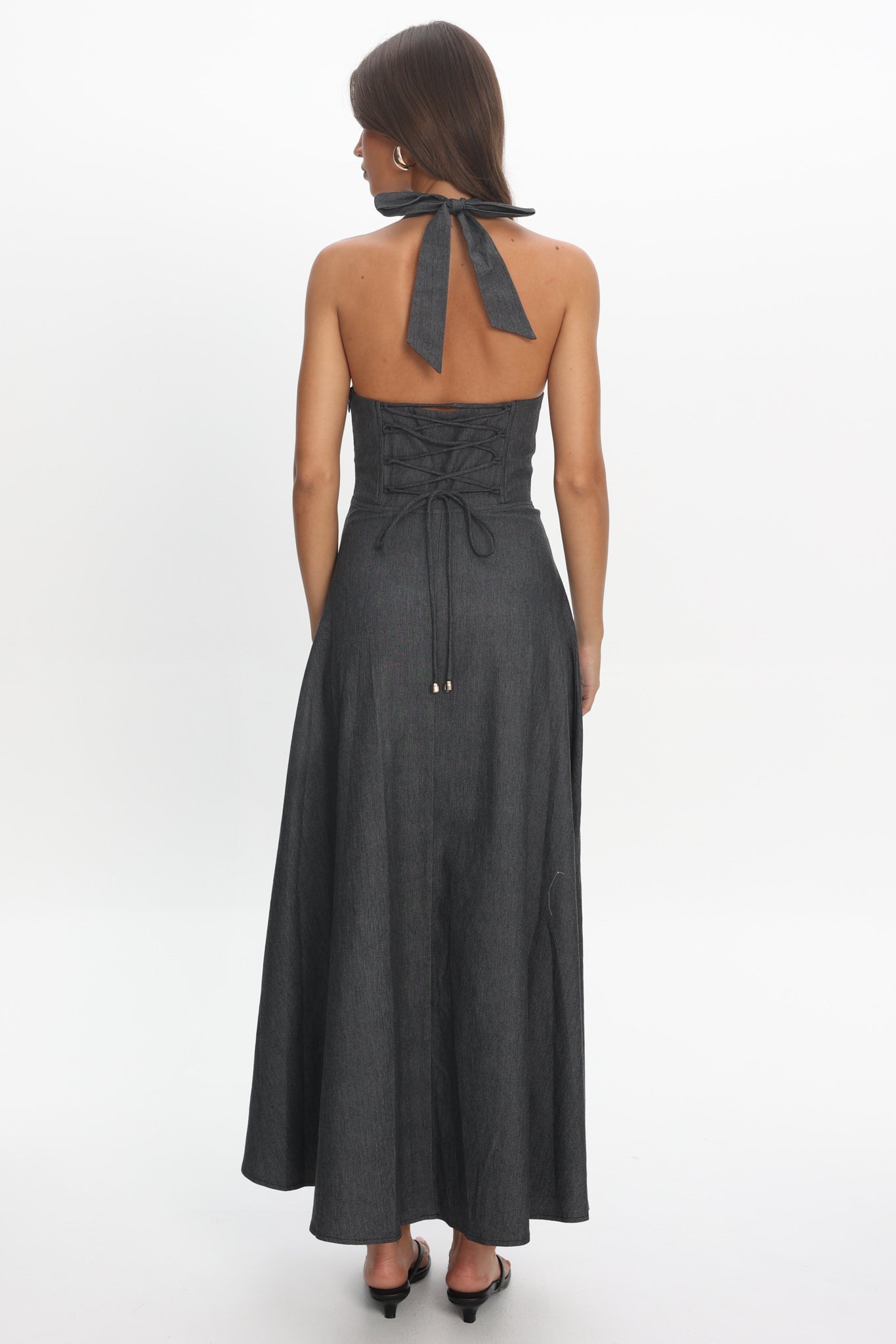 Riga Halterneck Maxi Dress Black by Selfie Leslie Australia
