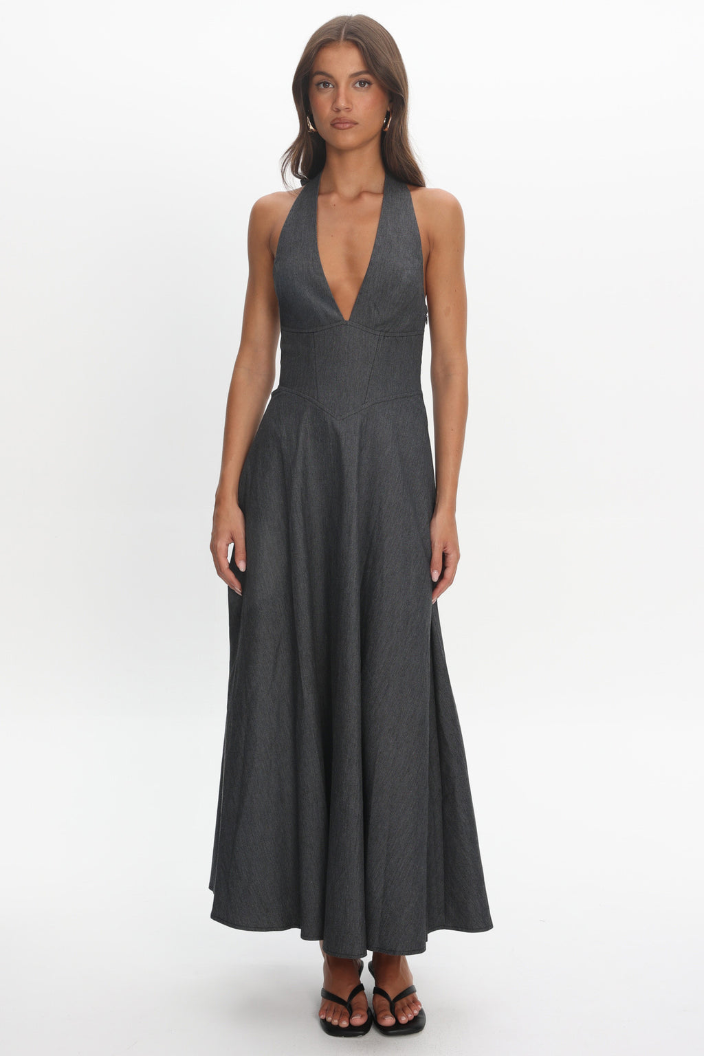 Riga Halterneck Maxi Dress Black by Selfie Leslie Australia