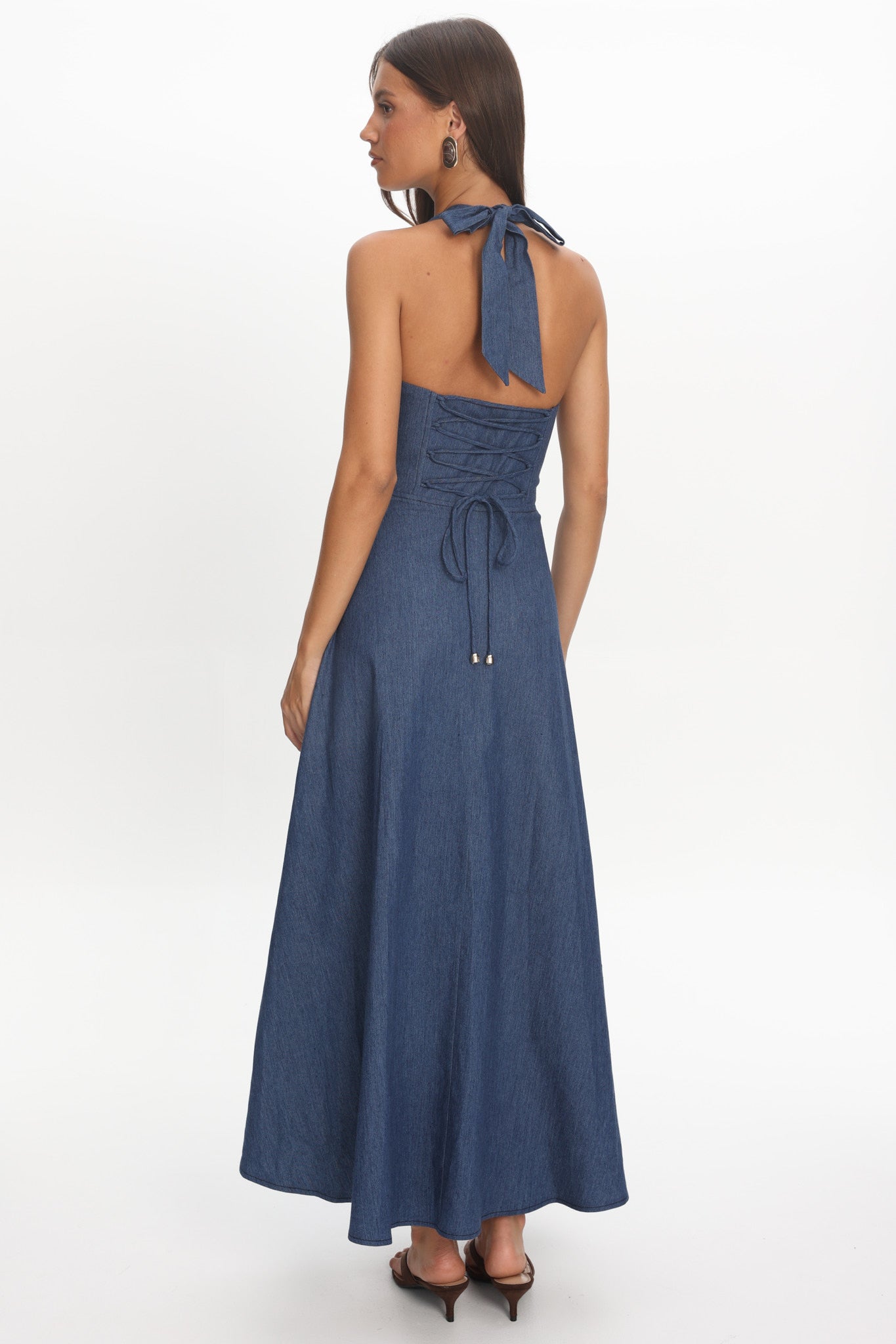 Riga Halterneck Maxi Dress Light Blue by Selfie Leslie Australia