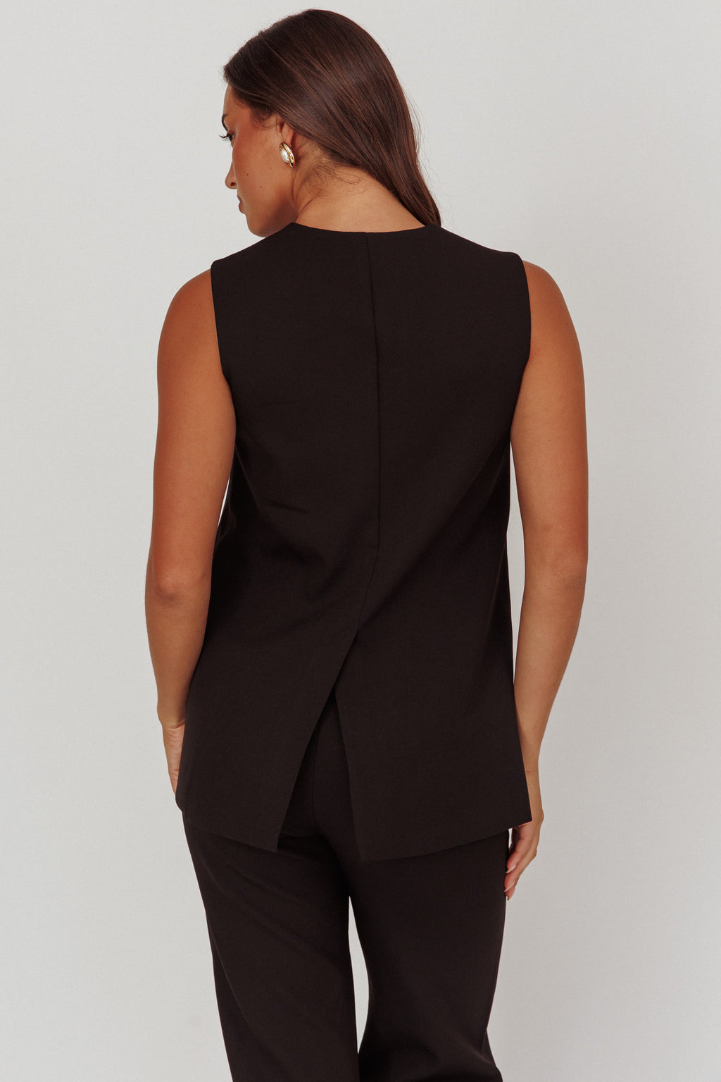 Fair Play Sleeveless Vest Top Black by Selfie Leslie Australia