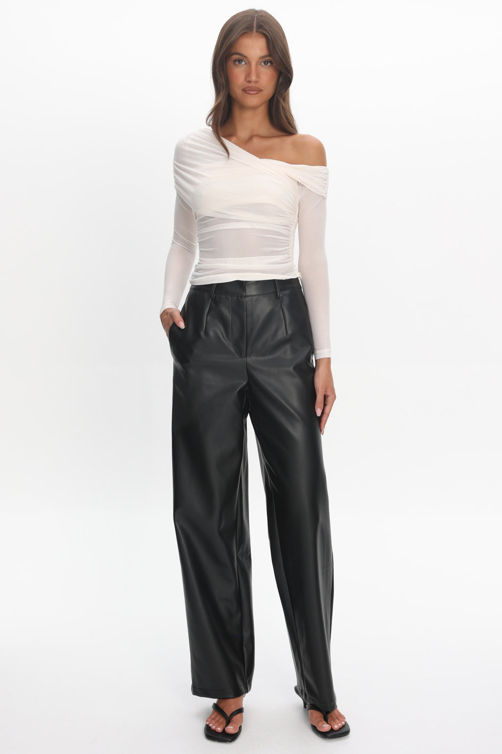 Fair Play Faux Leather Pants Black by Selfie Leslie Australia