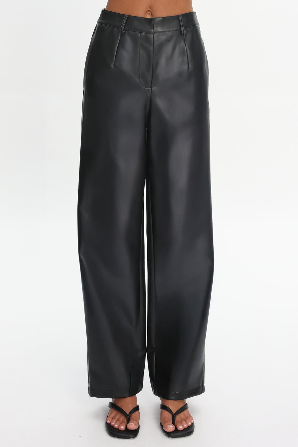 Fair Play Faux Leather Pants Black by Selfie Leslie Australia