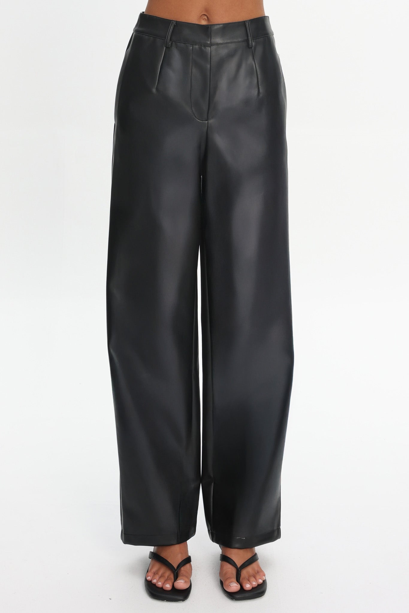 Fair Play Faux Leather Pants Black by Selfie Leslie Australia