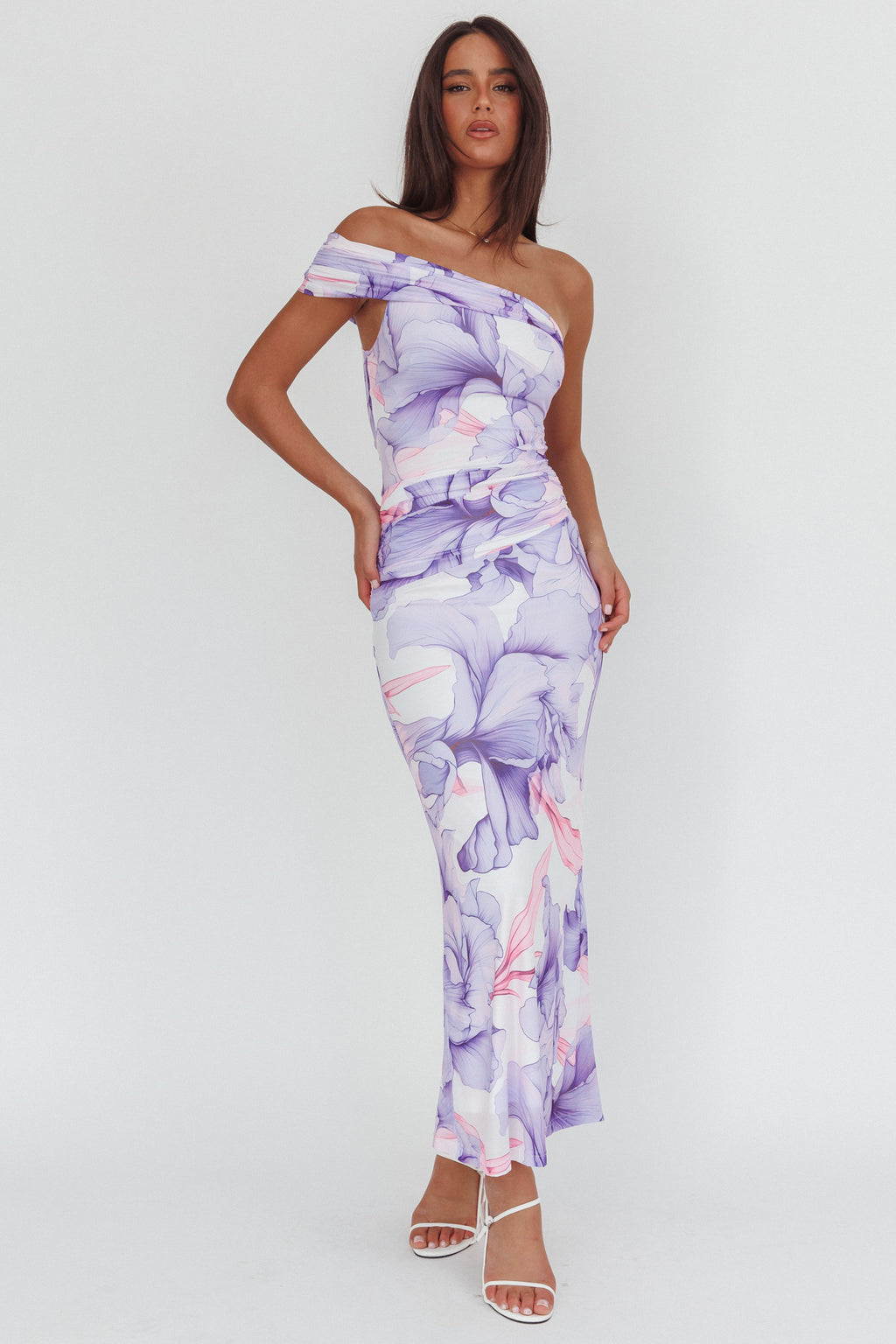 Gala One-Shoulder Maxi Dress Orchid Lilac by Selfie Leslie Australia