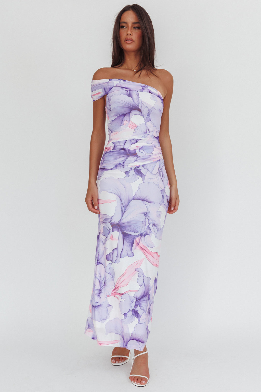 Gala One-Shoulder Maxi Dress Orchid Lilac by Selfie Leslie Australia