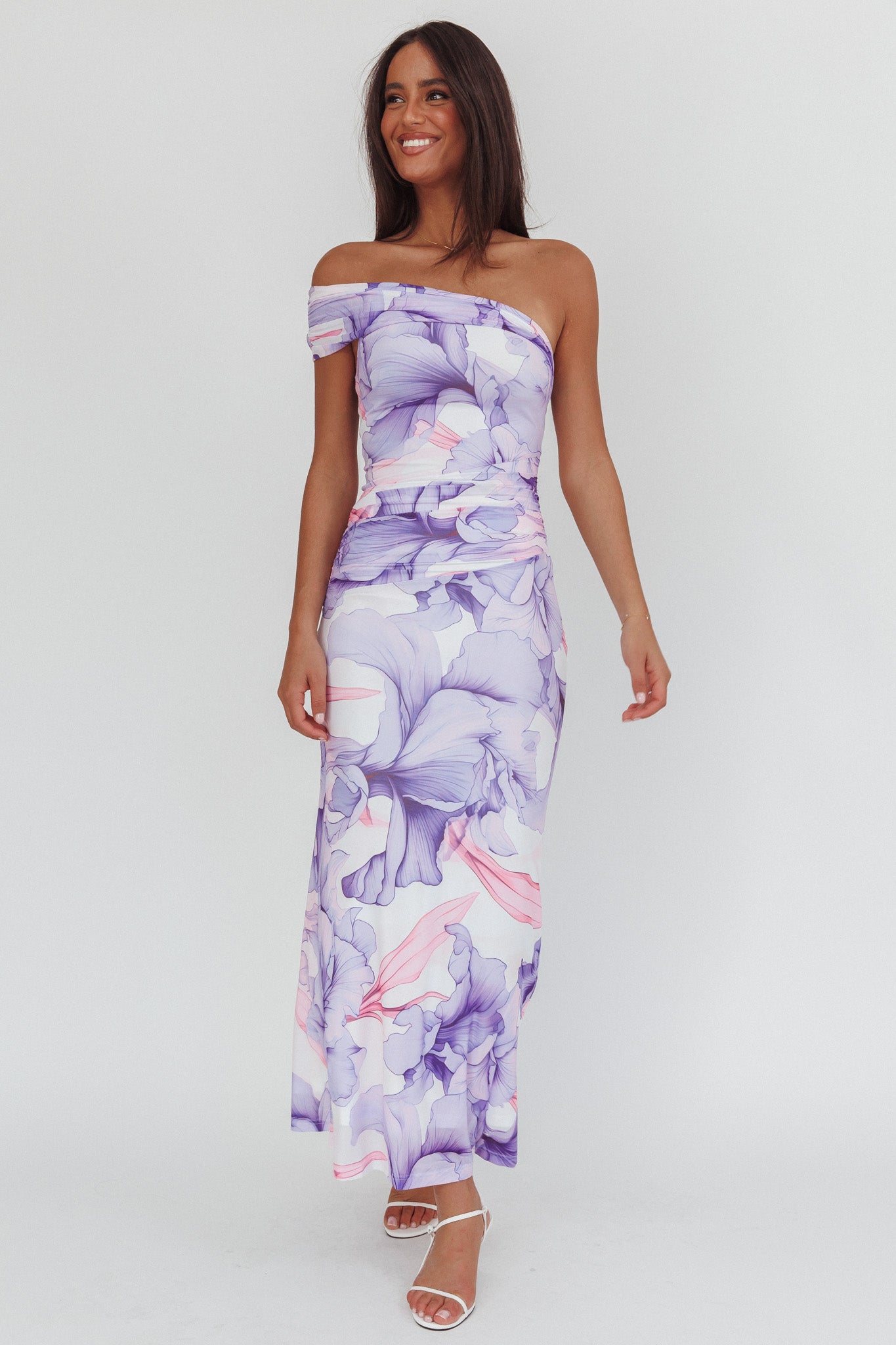 Gala One-Shoulder Maxi Dress Orchid Lilac by Selfie Leslie Australia