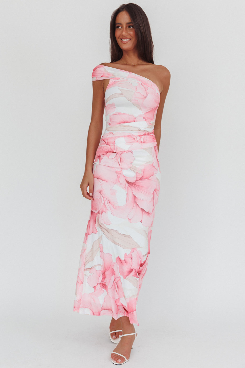 Gala One-Shoulder Maxi Dress Orchid Pink by Selfie Leslie Australia