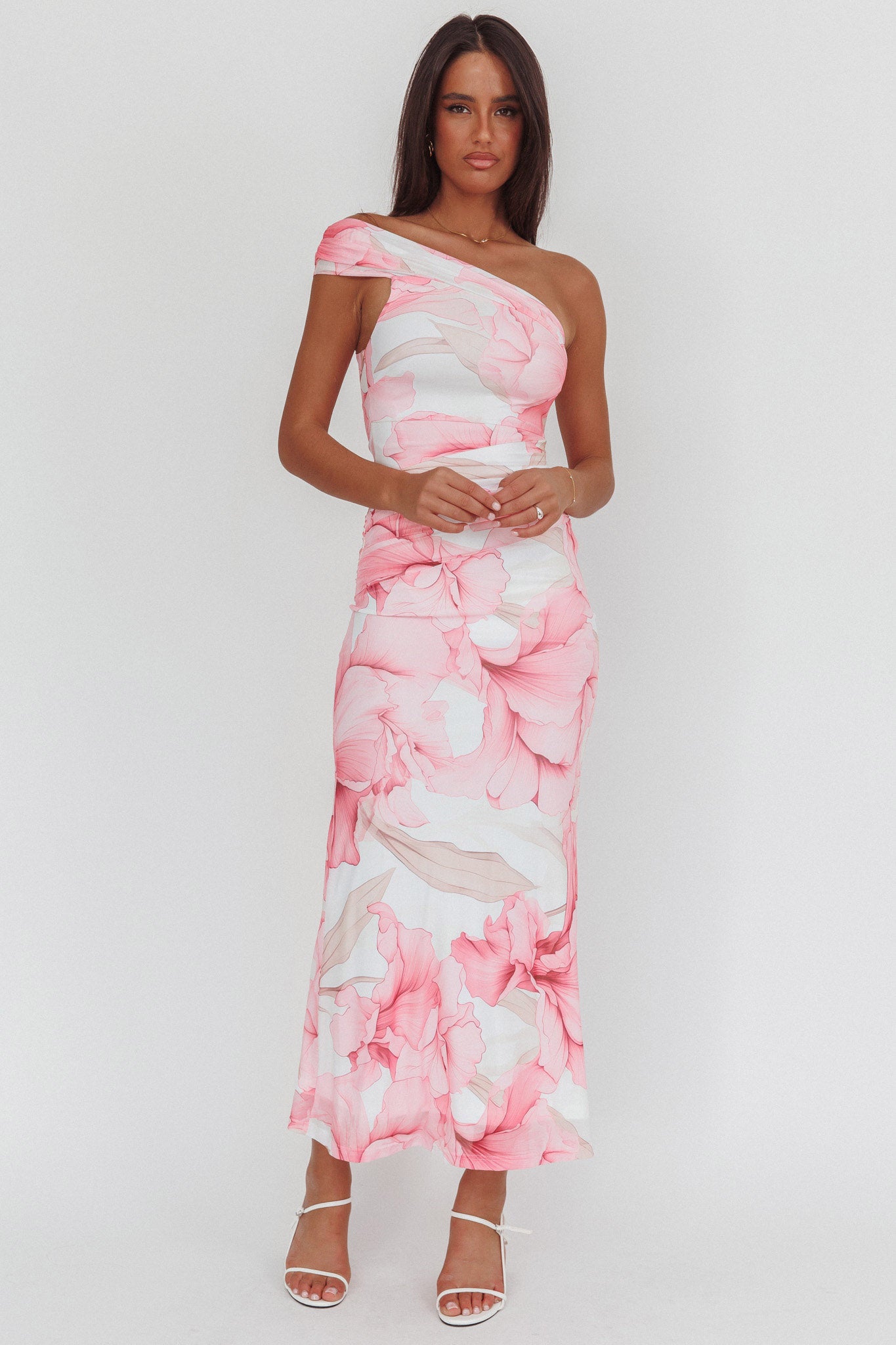 Gala One-Shoulder Maxi Dress Orchid Pink by Selfie Leslie Australia