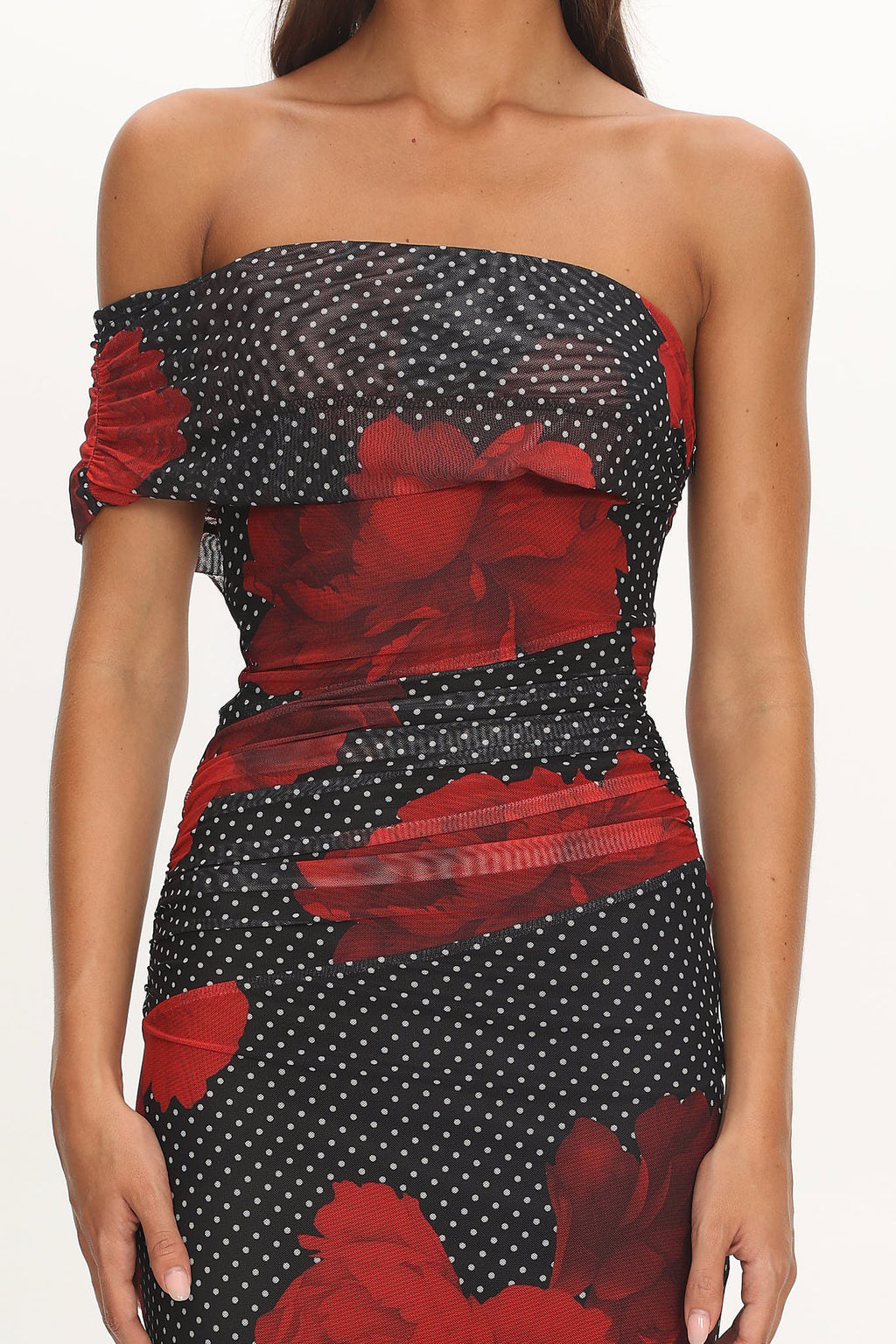 Gala One-Shoulder Maxi Dress Rose Black by Selfie Leslie Australia
