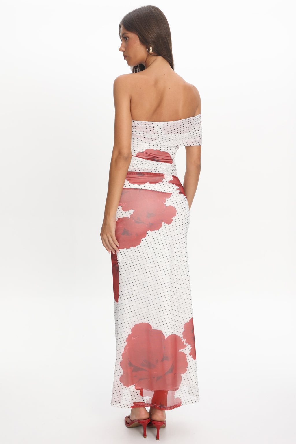 Gala One-Shoulder Maxi Dress Rose White by Selfie Leslie Australia