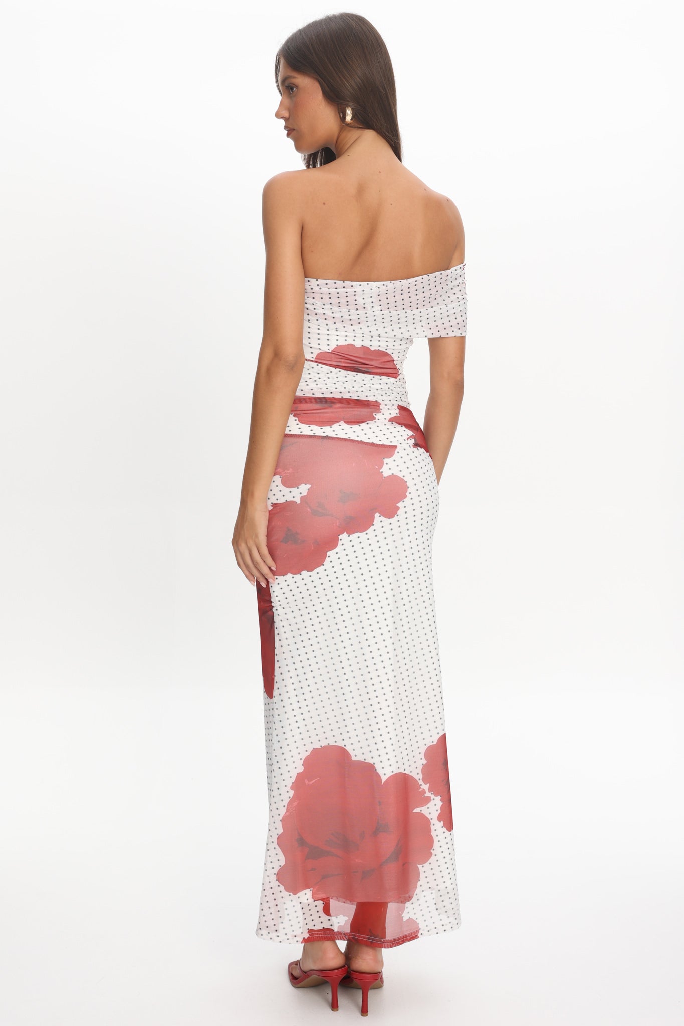 Gala One-Shoulder Maxi Dress Rose White by Selfie Leslie Australia
