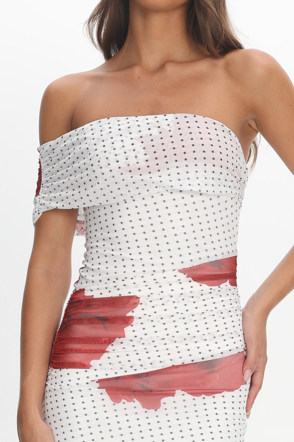 Gala One-Shoulder Maxi Dress Rose White by Selfie Leslie Australia