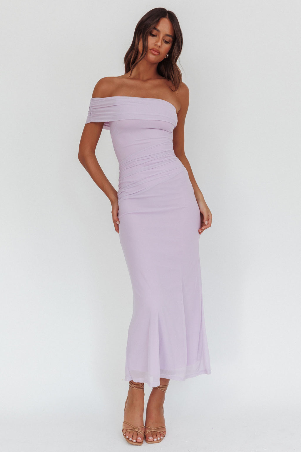 Gala One-Shoulder Maxi Dress Lilac by Selfie Leslie Australia