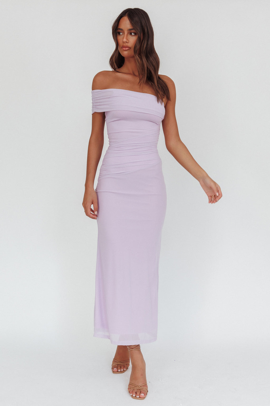 Gala One-Shoulder Maxi Dress Lilac by Selfie Leslie Australia