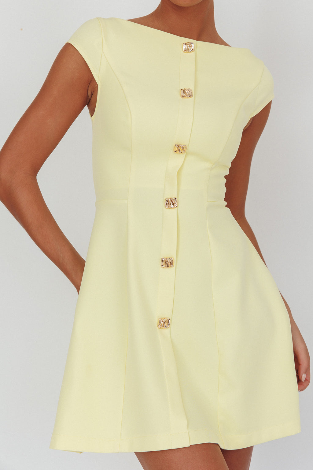 Rebel Cap Sleeve Mini Dress Butter by Selfie Leslie Australia
