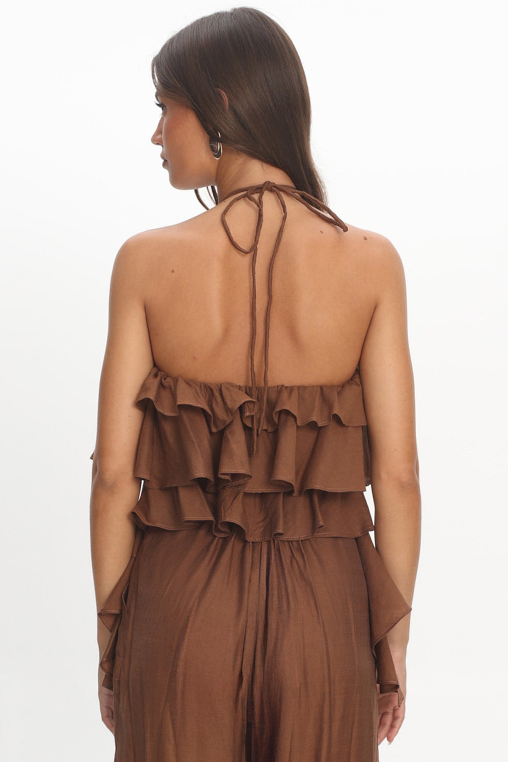 Darylyn Tiered Ruffle Top Chocolate by Selfie Leslie Australia