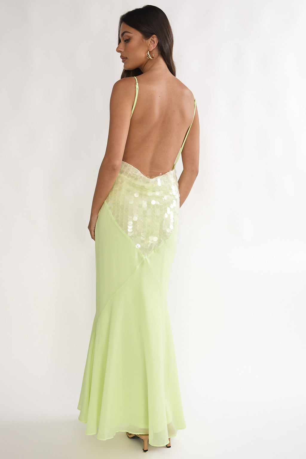Meranda V-Neck Maxi Dress Sequin Yellow by Selfie Leslie Australia