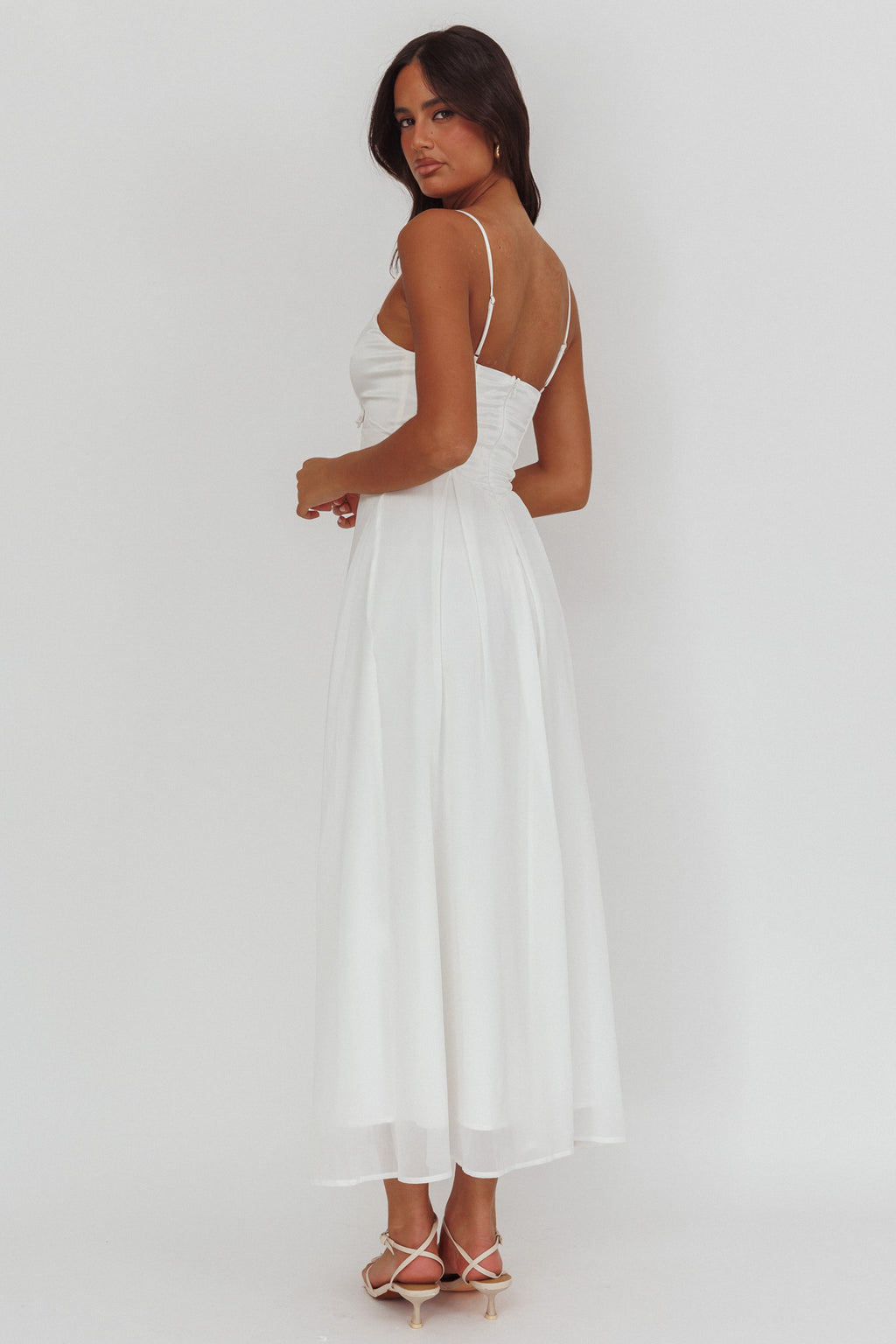 Lora Cami Strap Butterfly Dress White by Selfie Leslie Australia