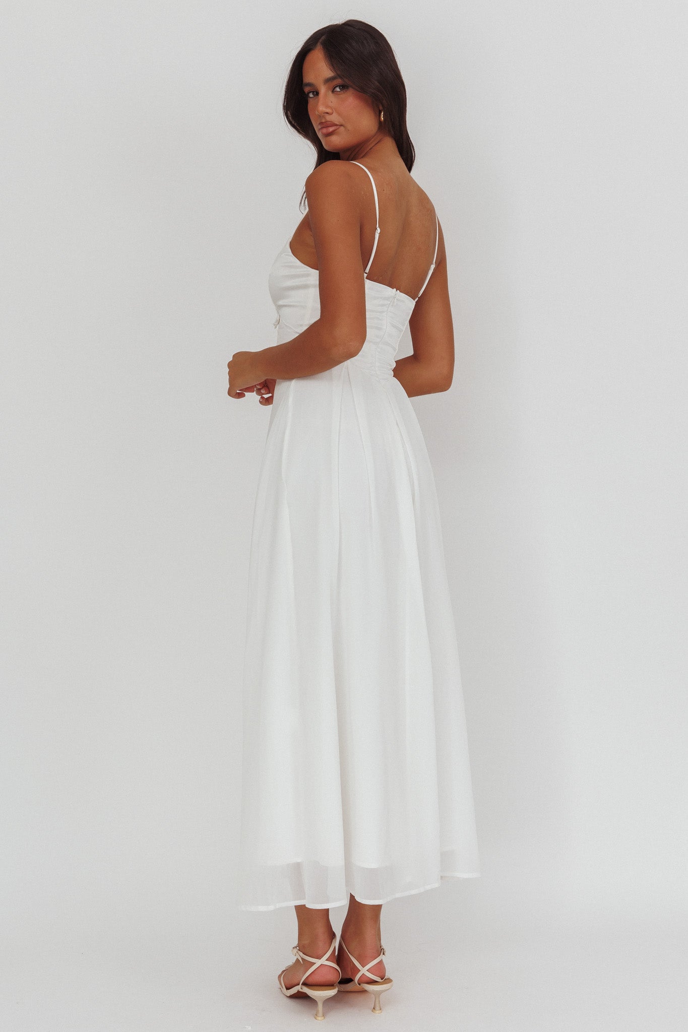 Lora Cami Strap Butterfly Dress White by Selfie Leslie Australia
