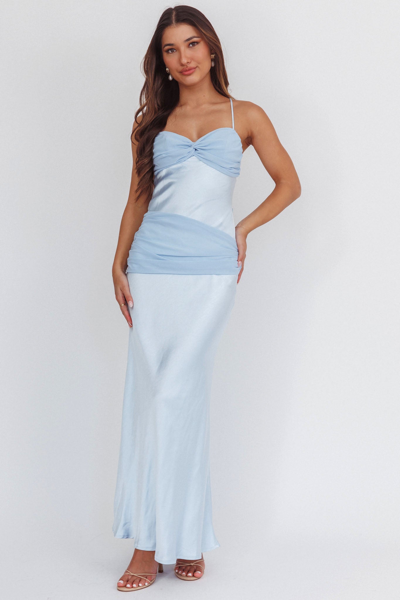 Arizona Sunset Criss-Cross Bow Back Dress Blue by Selfie Leslie Australia