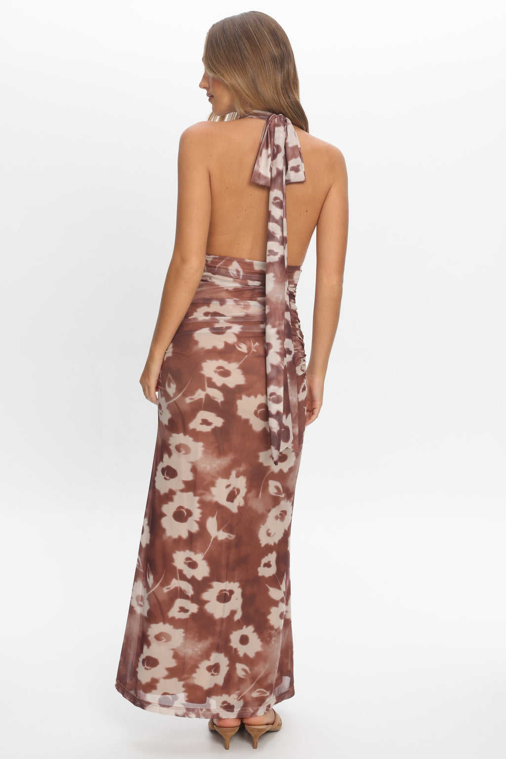 Annorah Halterneck Maxi Dress Brown by Selfie Leslie Australia