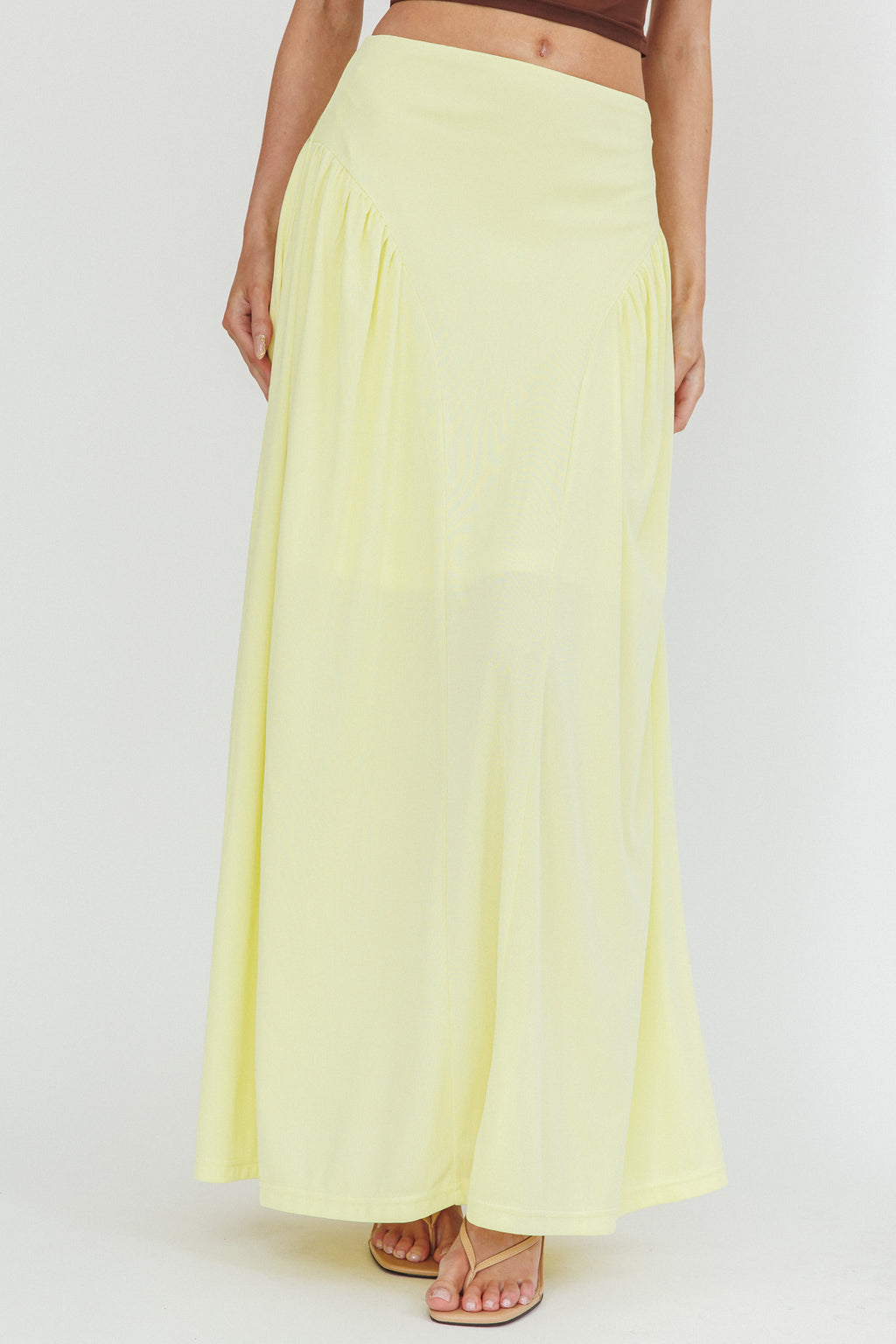 Daysun Gathered Panel Maxi Skirt Butter by Selfie Leslie Australia