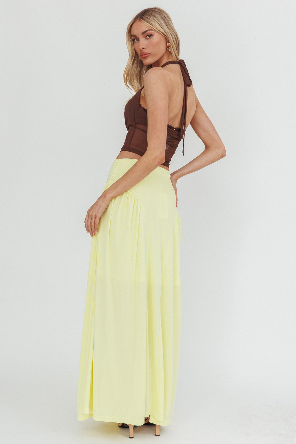 Daysun Gathered Panel Maxi Skirt Butter by Selfie Leslie Australia