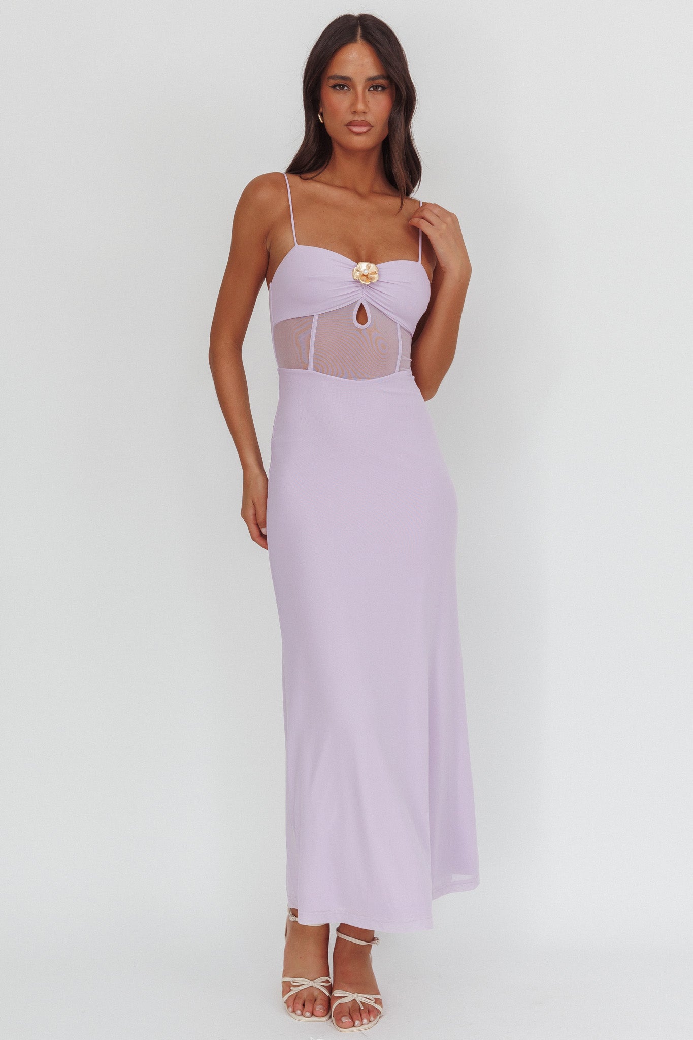 Such A Libra Sheer Bodice Maxi Dress Lilac by Selfie Leslie Australia