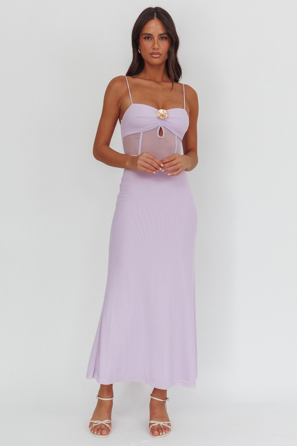 Such A Libra Sheer Bodice Maxi Dress Lilac by Selfie Leslie Australia