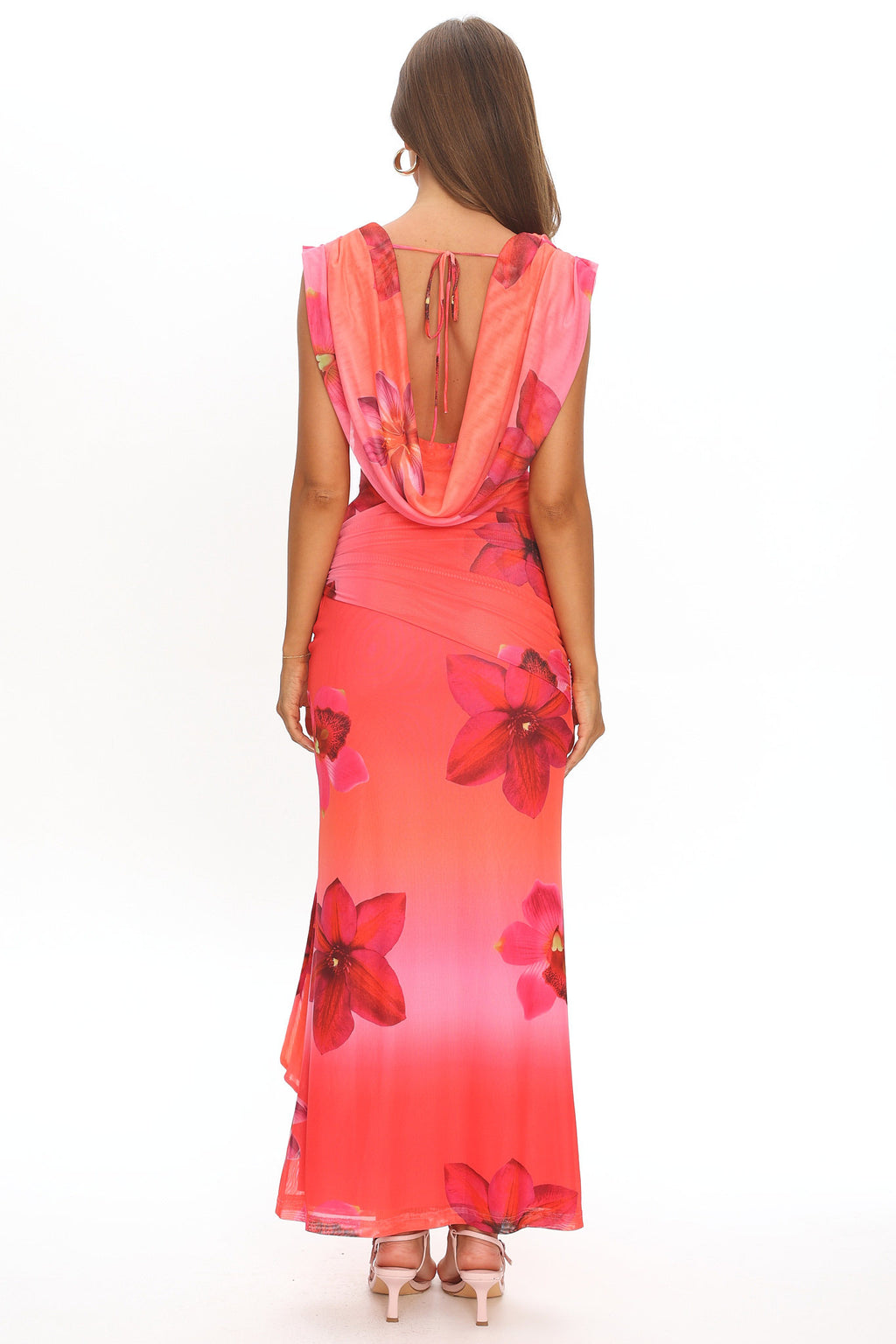 Virgo Season Draped Shoulder Maxi Dress Orchid Pink by Selfie Leslie Australia