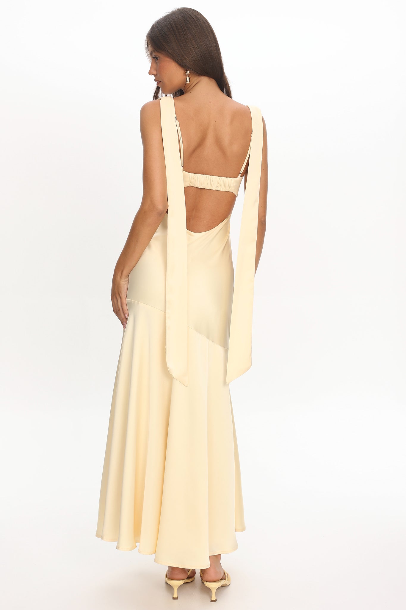 Second Glances Pleat bust Maxi Dress Butter by Selfie Leslie Australia