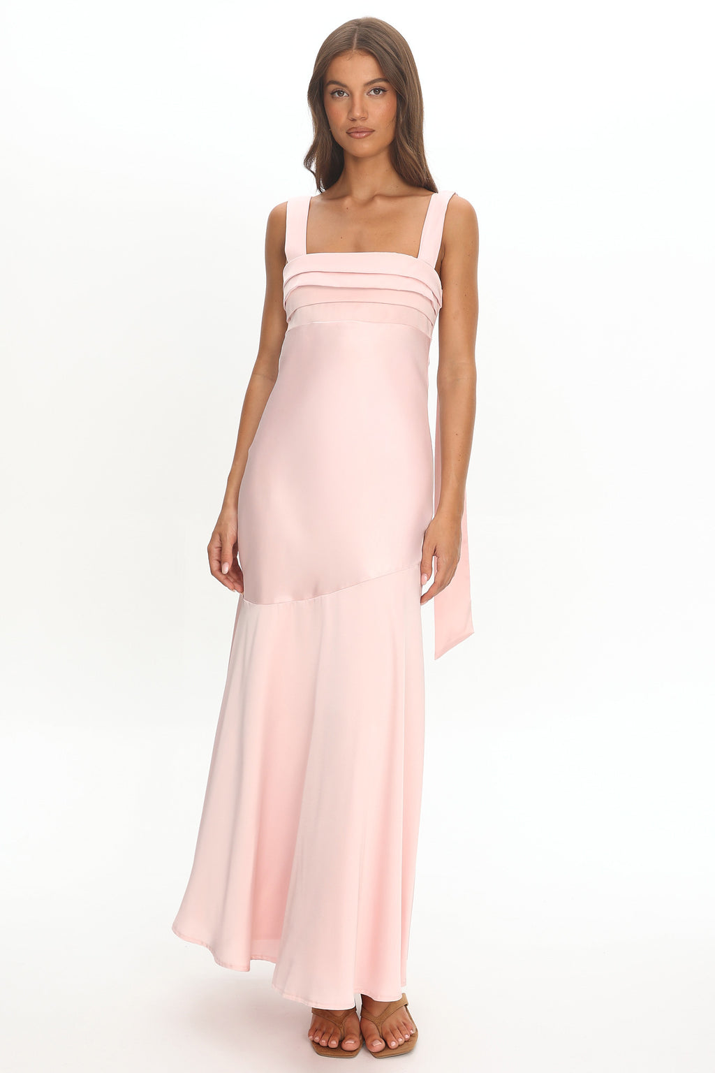 Second Glances Pleat bust Maxi Dress Pink by Selfie Leslie Australia