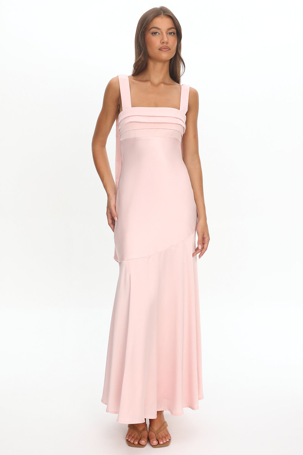 Second Glances Pleat bust Maxi Dress Pink by Selfie Leslie Australia