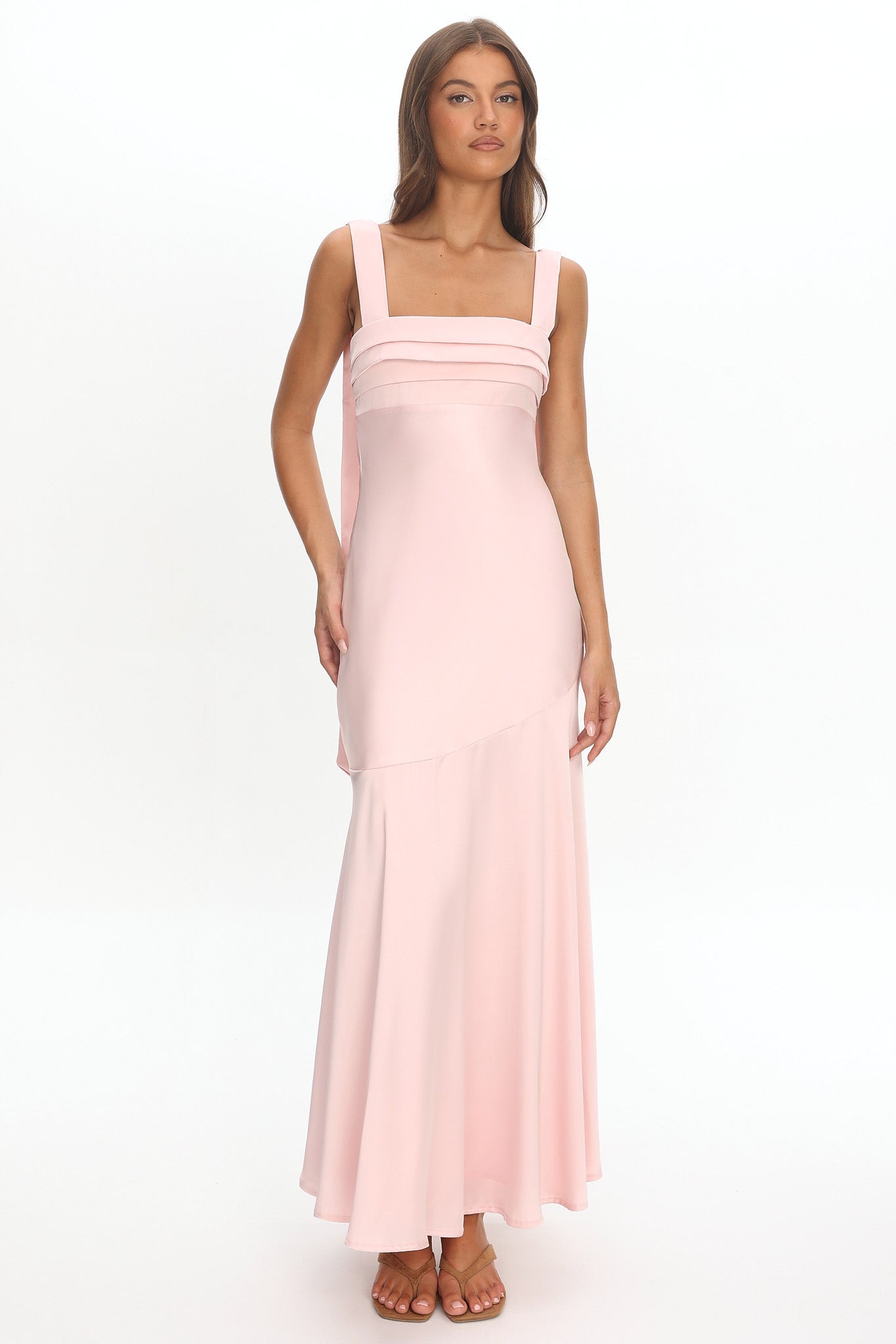 Second Glances Pleat bust Maxi Dress Pink by Selfie Leslie Australia