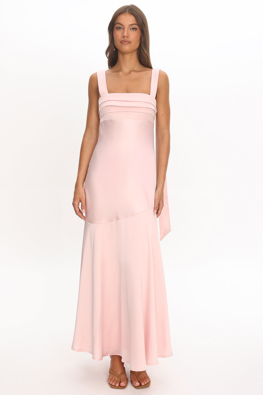 Second Glances Pleat bust Maxi Dress Pink by Selfie Leslie Australia