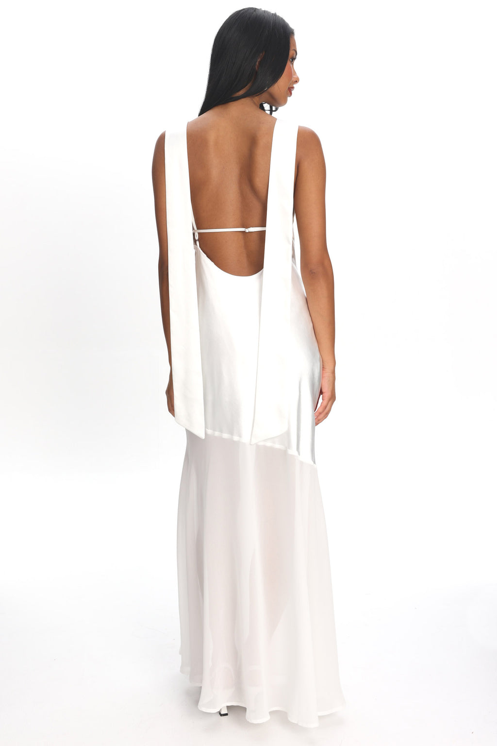 Second Glances Cowl Neck Backless Maxi Dress Oyster by Selfie Leslie Australia