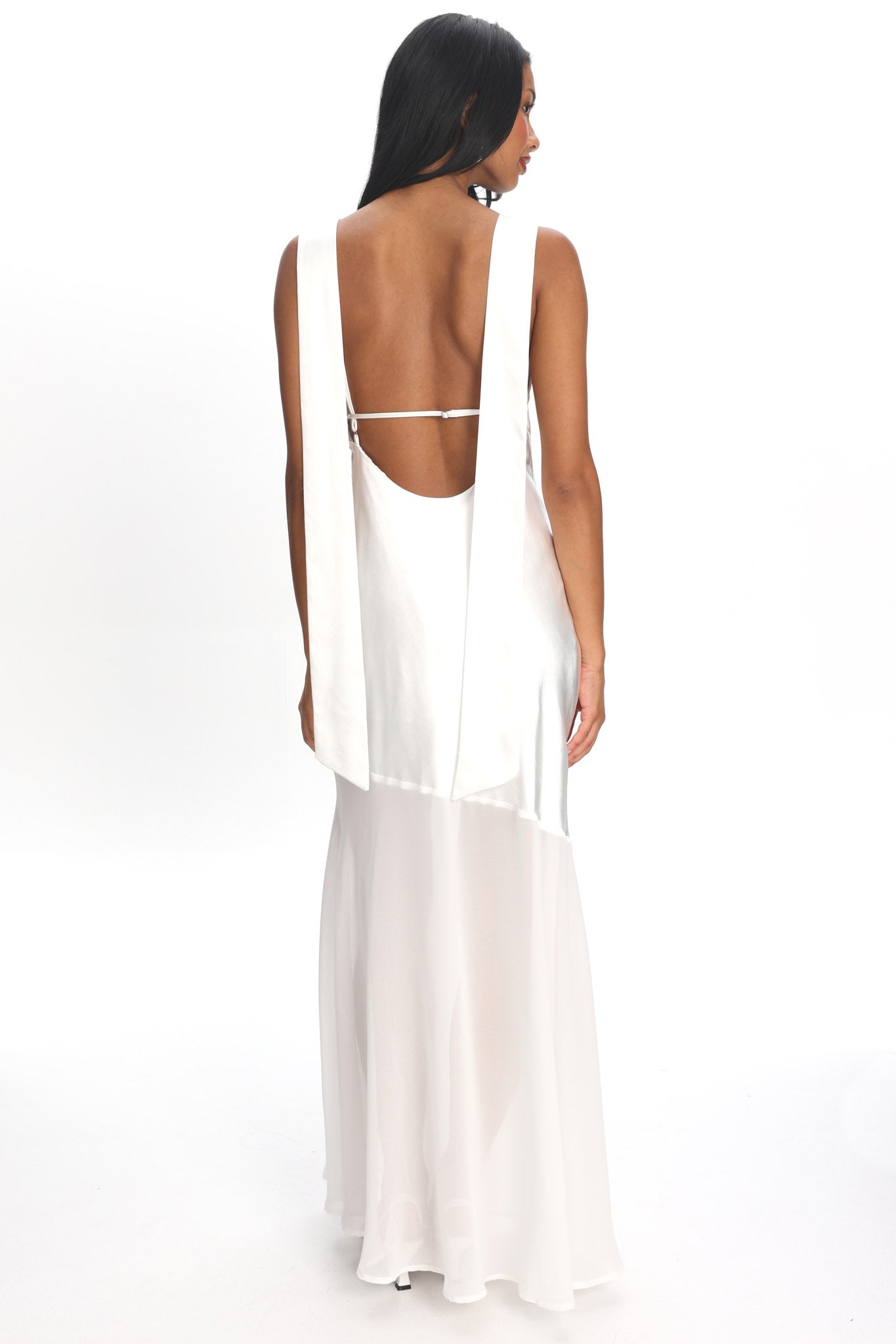 Second Glances Cowl Neck Backless Maxi Dress Oyster by Selfie Leslie Australia