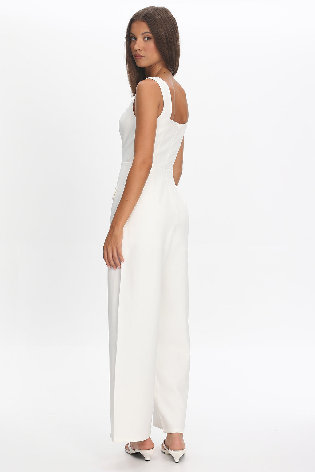 Atheena Faux Pocket Jumpsuit White by Selfie Leslie Australia