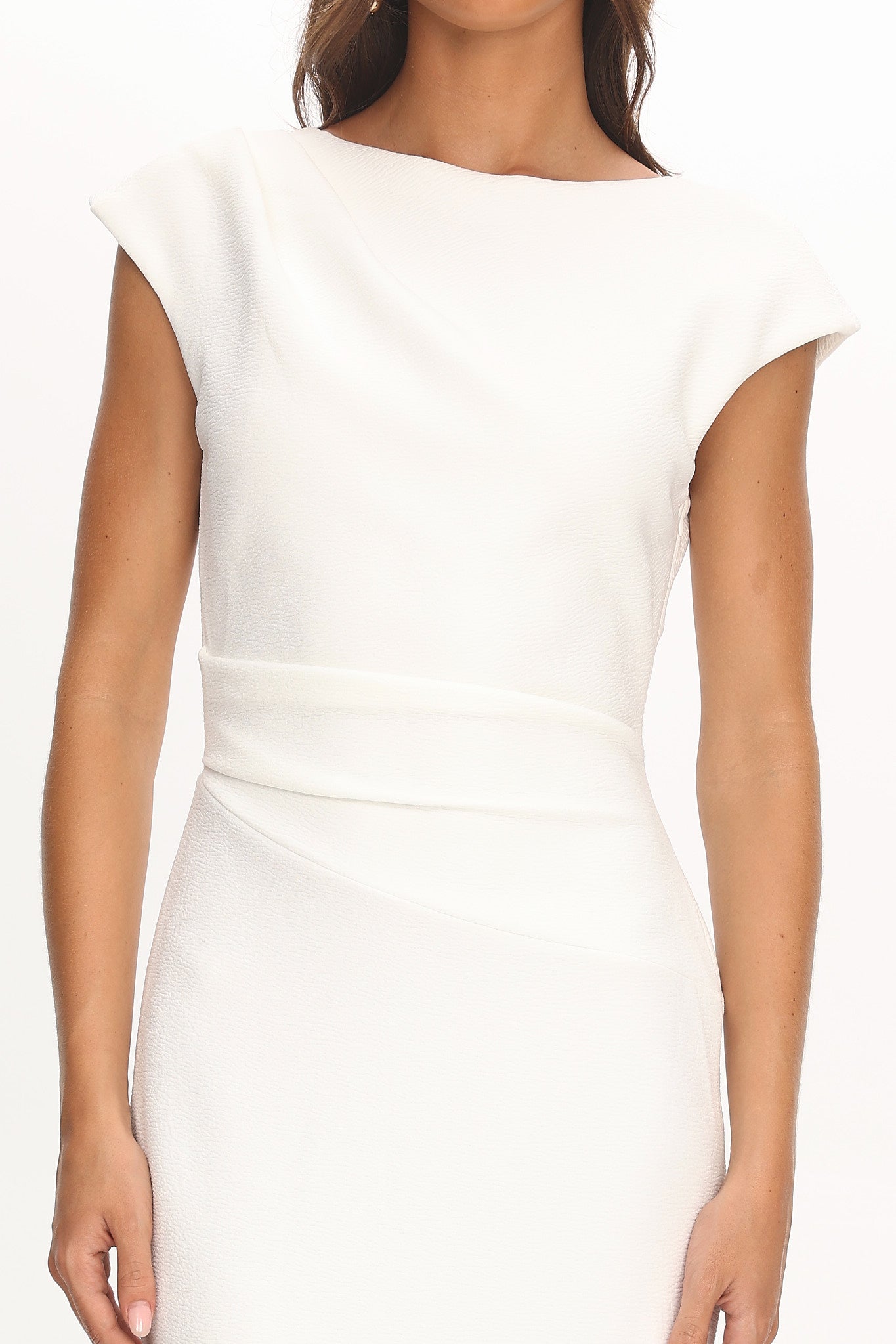 Zarae Cap Sleeve Surplice Back Maxi Dress White by Selfie Leslie Australia