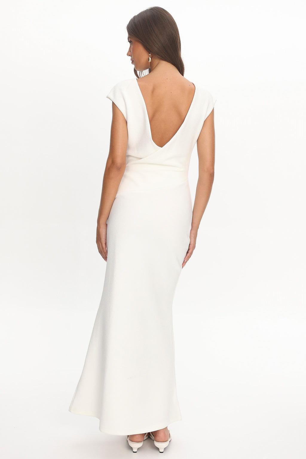 Zarae Cap Sleeve Surplice Back Maxi Dress White by Selfie Leslie Australia