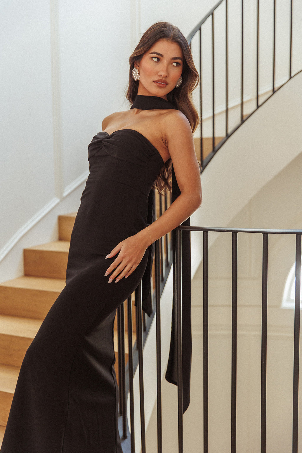 Of The Night Twist Bust Maxi Dress Black by Selfie Leslie Australia