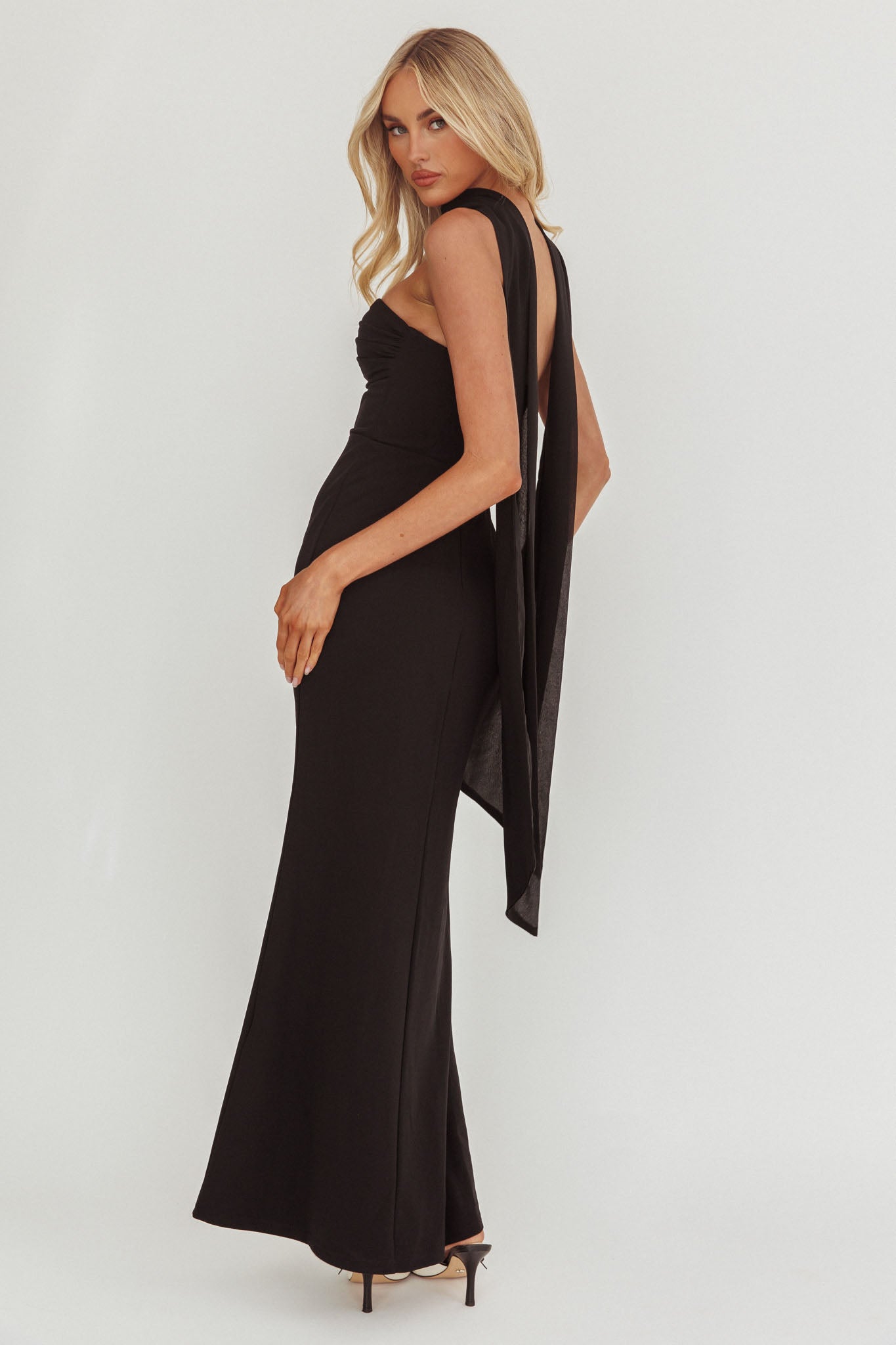 Of The Night Twist Bust Maxi Dress Black by Selfie Leslie Australia