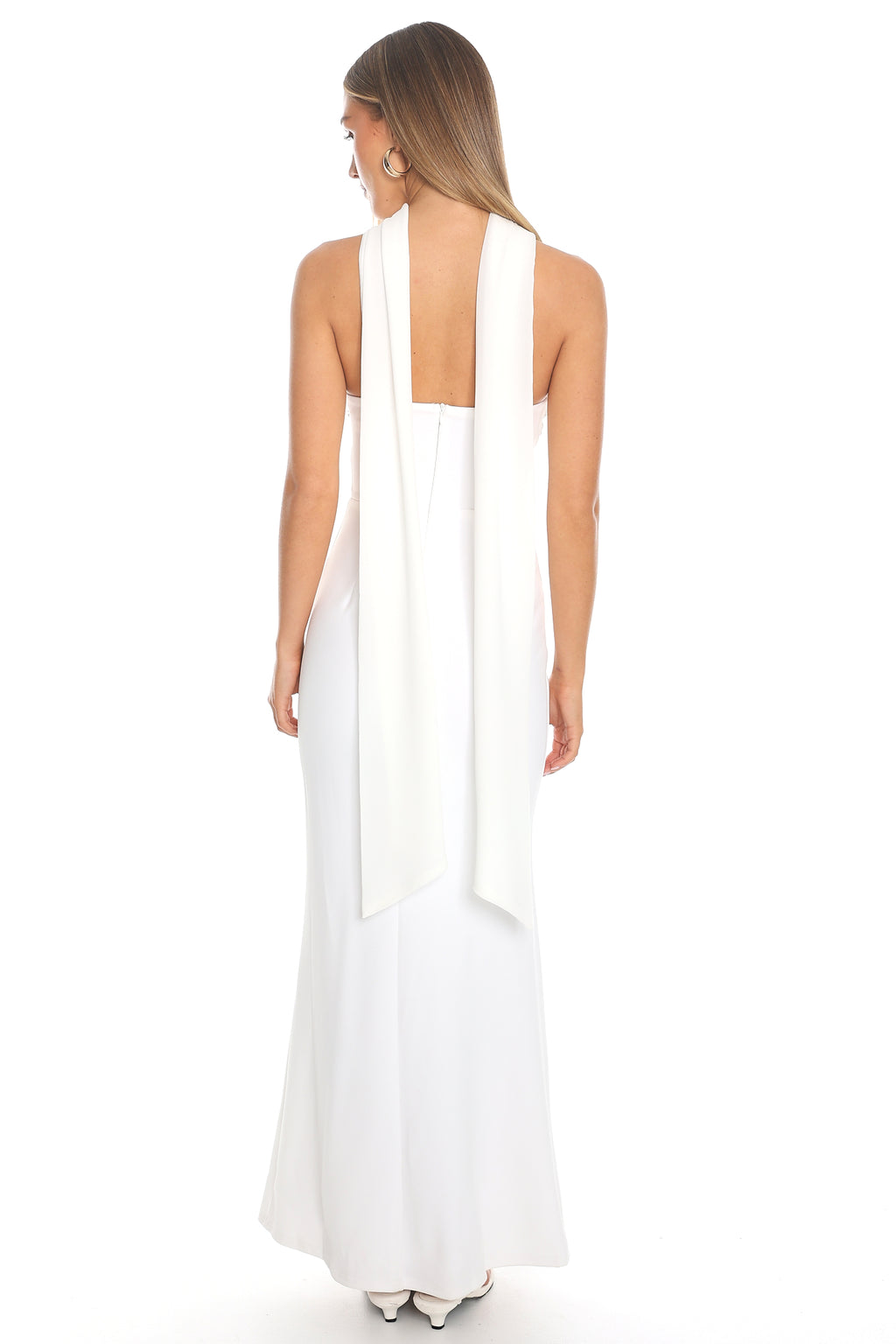 Of The Night Twist Bust Maxi Dress White