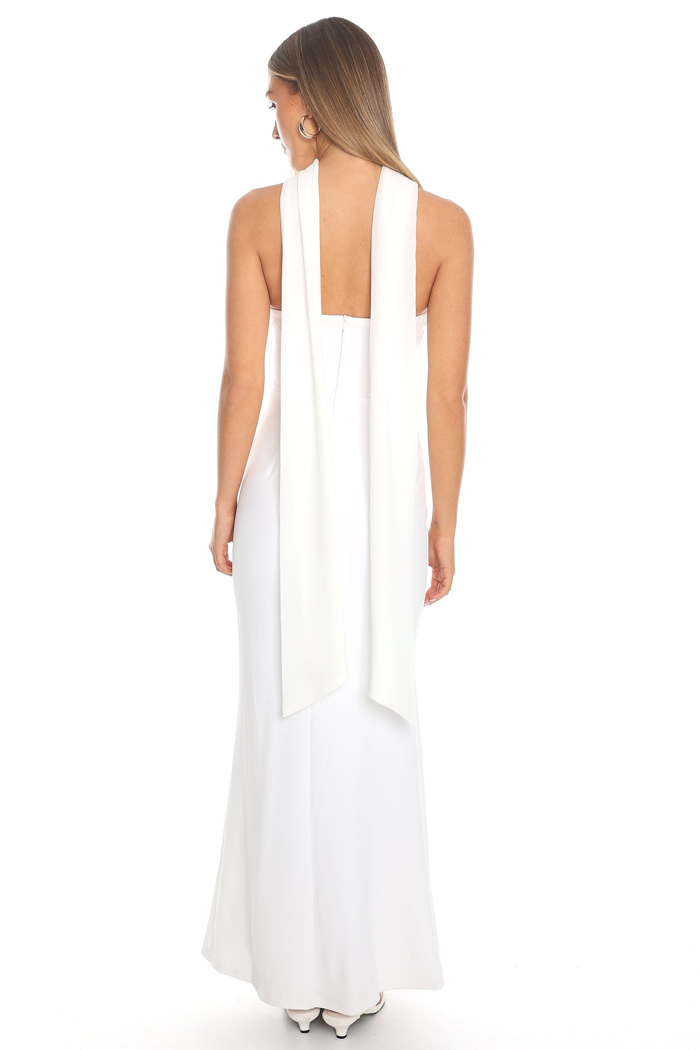 Of The Night Twist Bust Maxi Dress White