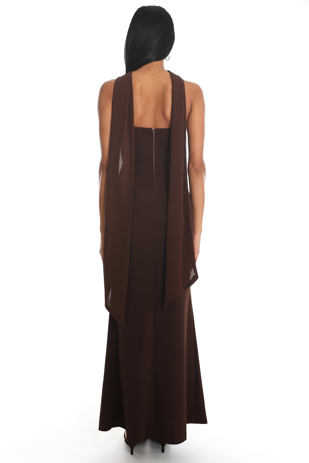 Of The Night Twist Bust Maxi Dress Chocolate by Selfie Leslie Australia