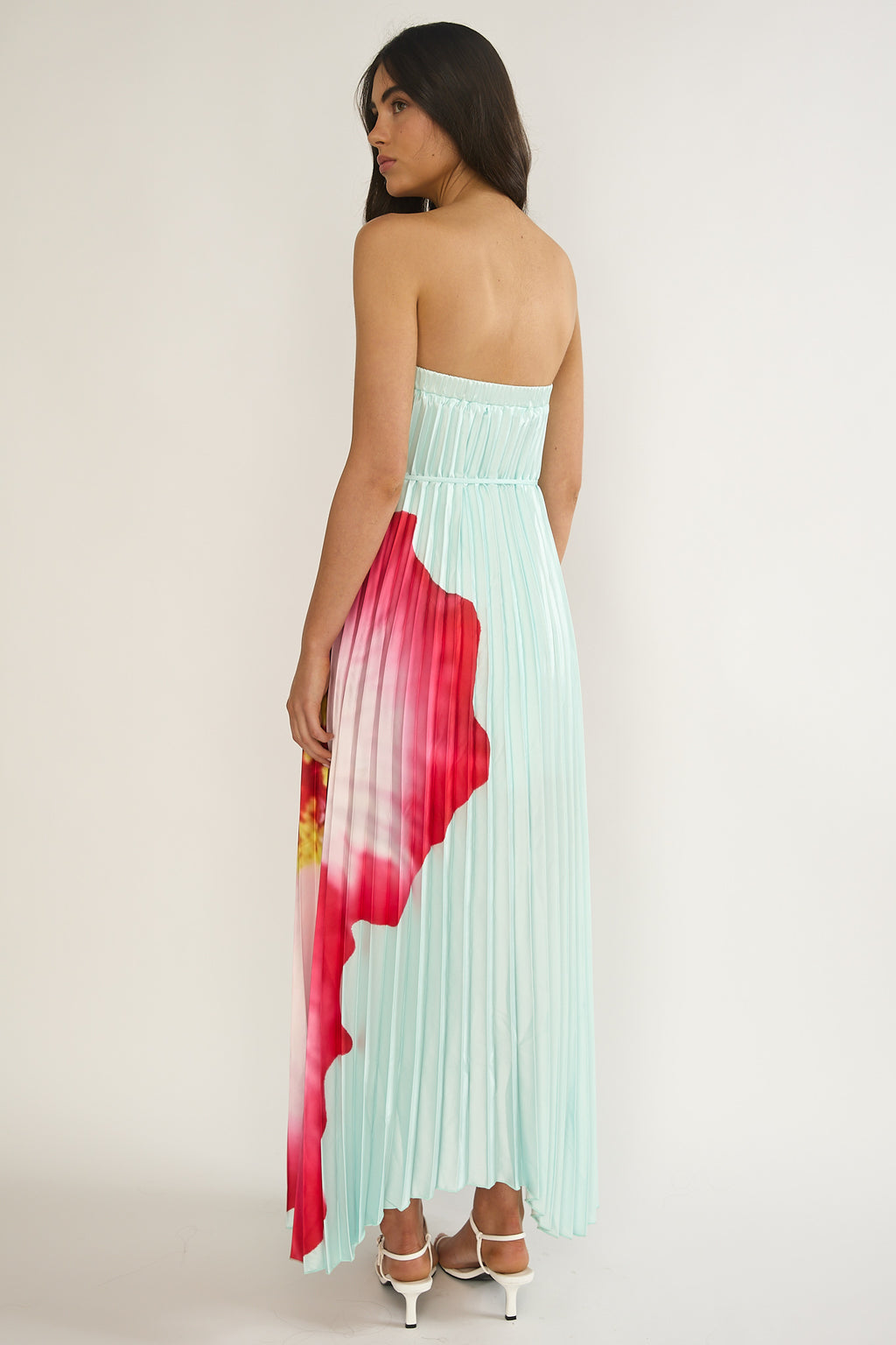 Lauriella Strapless Accordion Pleat Maxi Dress Hibiscus Mint by Selfie Leslie Australia