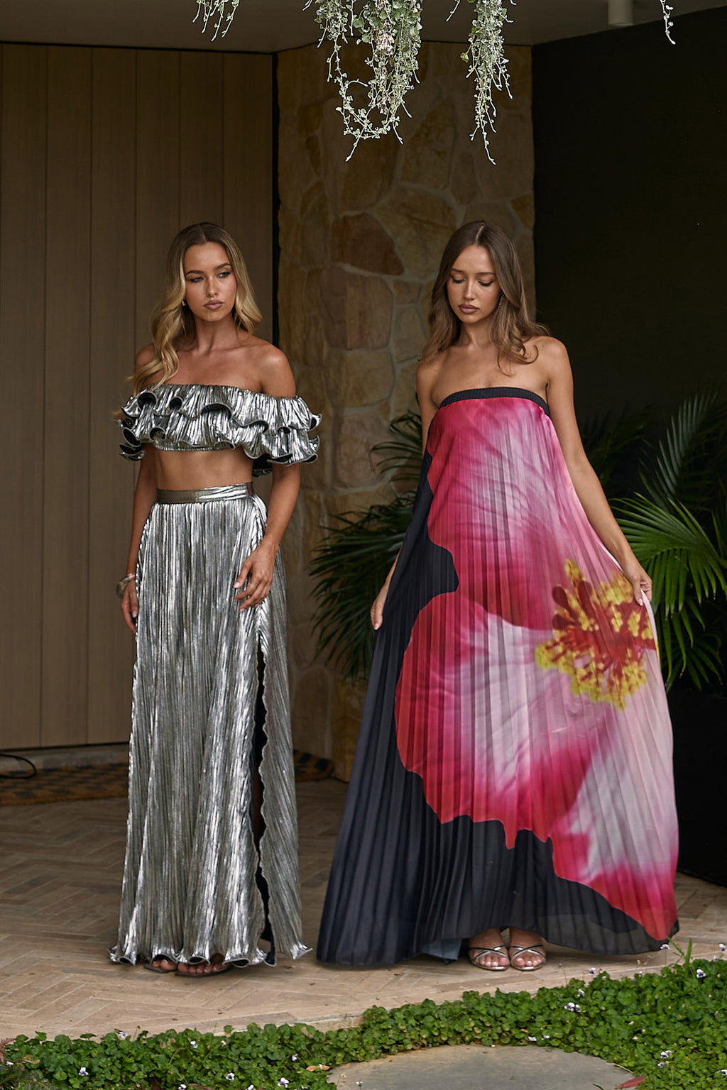 Amaria Lettuce Edge Maxi Skirt Silver by Selfie Leslie Australia